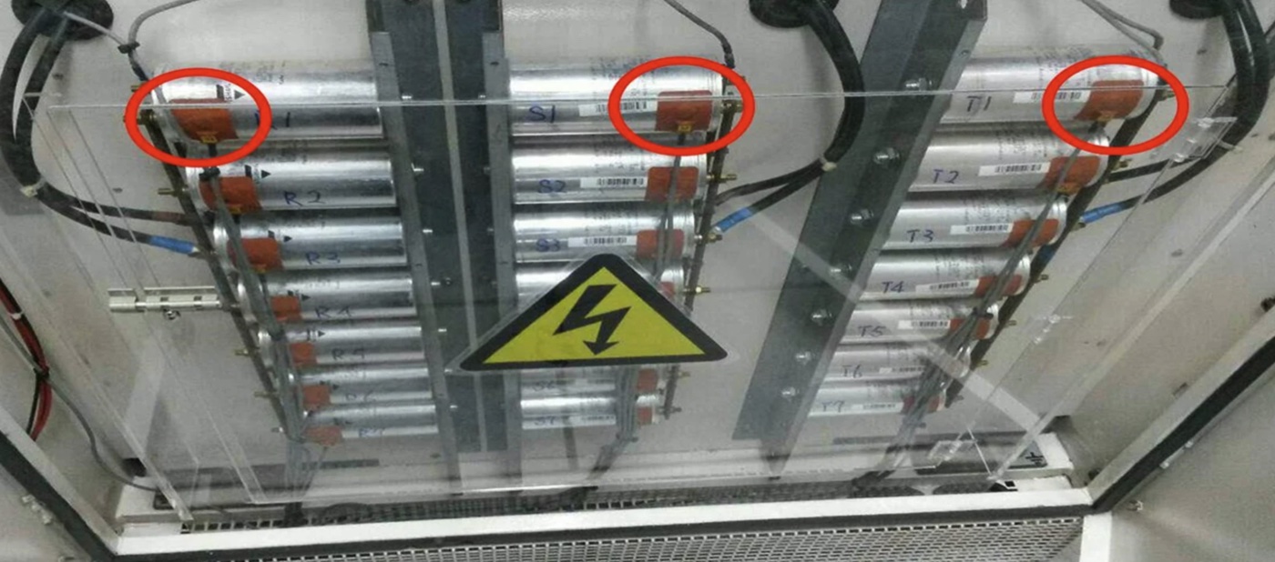 High-Voltage Capacitor Bank & Battery Array Continuous Thermal Monitoring — field installation photo