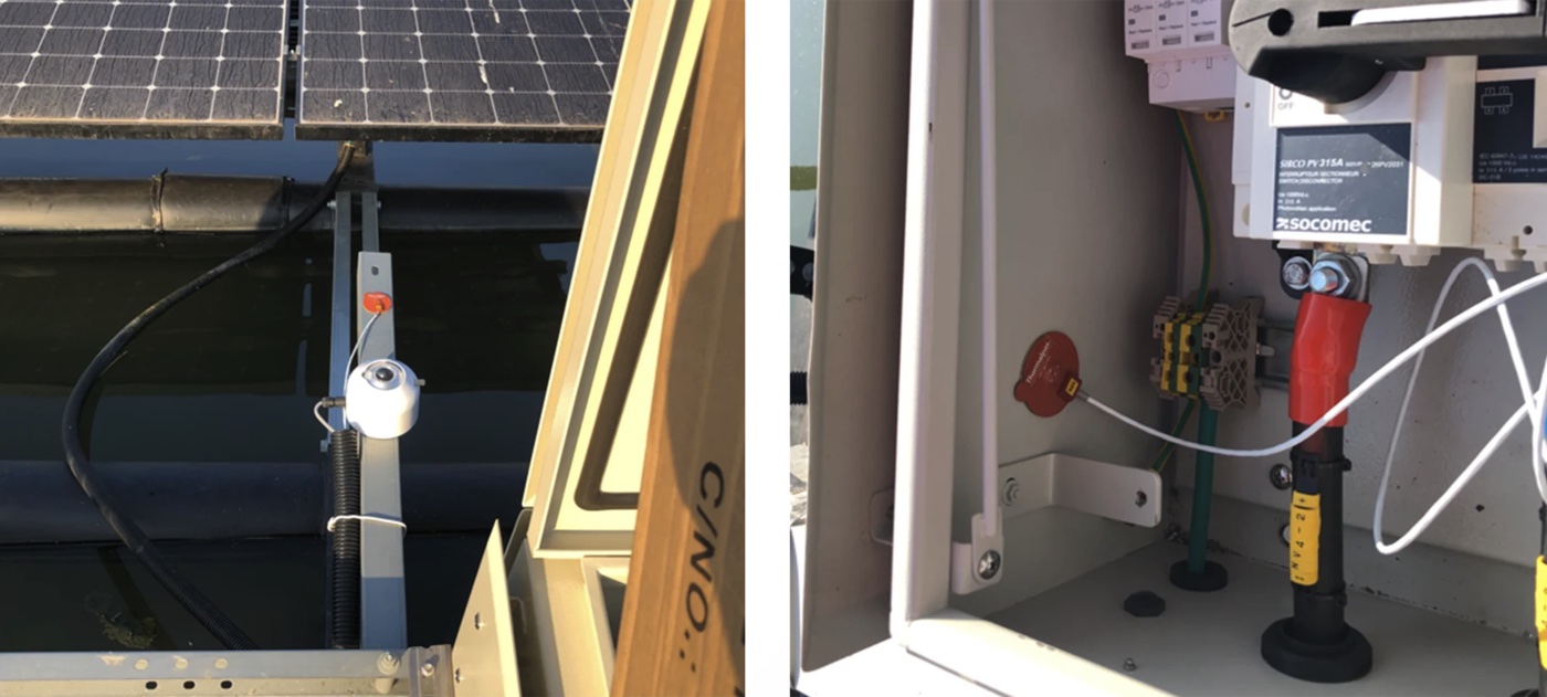 AUO — Floating Solar Panels & DC Combiner Box — field installation photo
