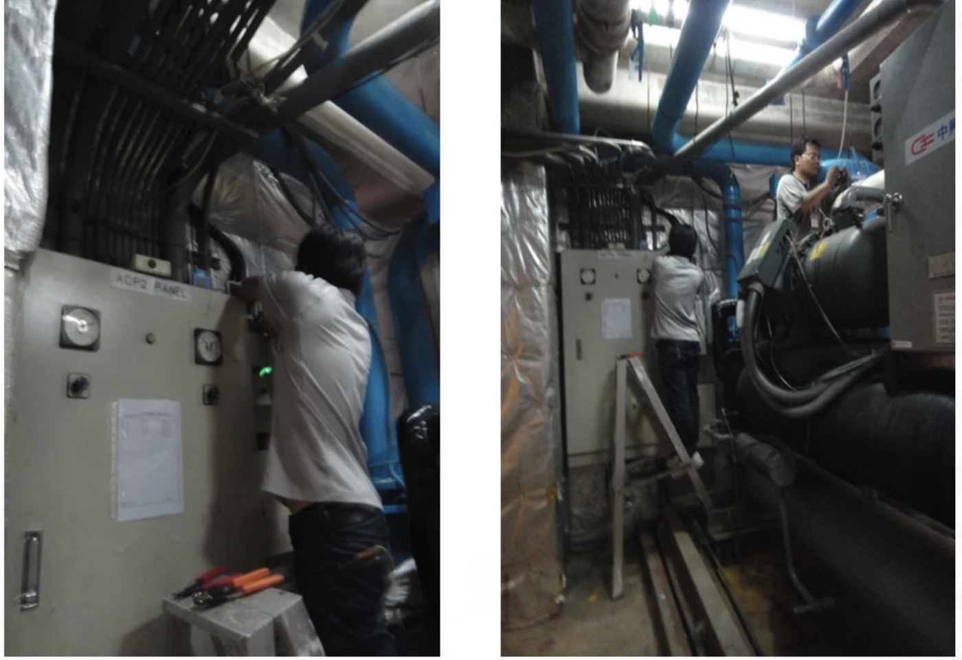 Taiwan Mobile — Neihu Data Center Chiller Thermal Monitoring (No-Drill) — field installation photo