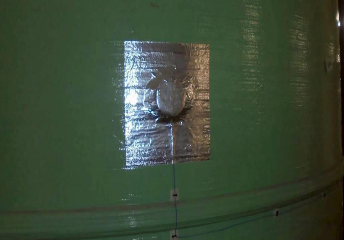 Semiconductor wastewater recovery tanks: field installation photo, FRP recovery-liquid tanks